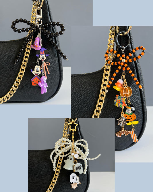 Beaded Halloween Bow Bag Charms PREORDER