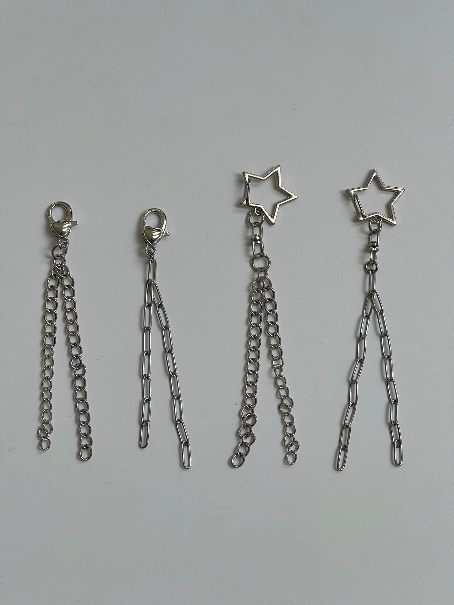 Bag charm chains - silver