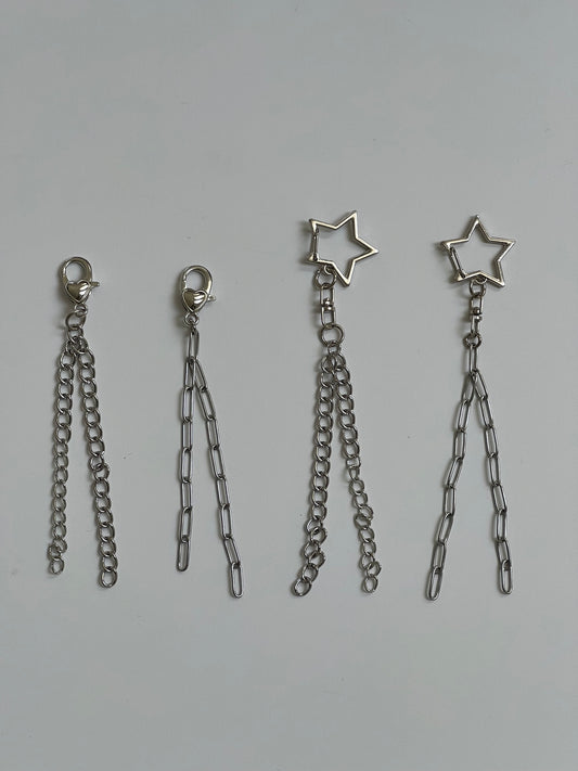 Bag charm chains - silver