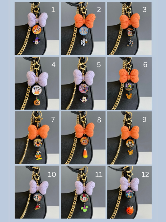 Small Bow Halloween Bag Charms PREORDER