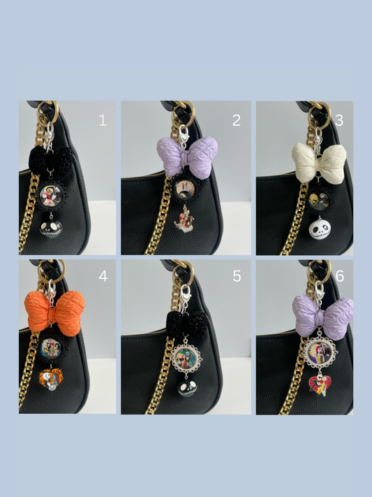 Small Bow Nightmare Skeleton Bag Charms