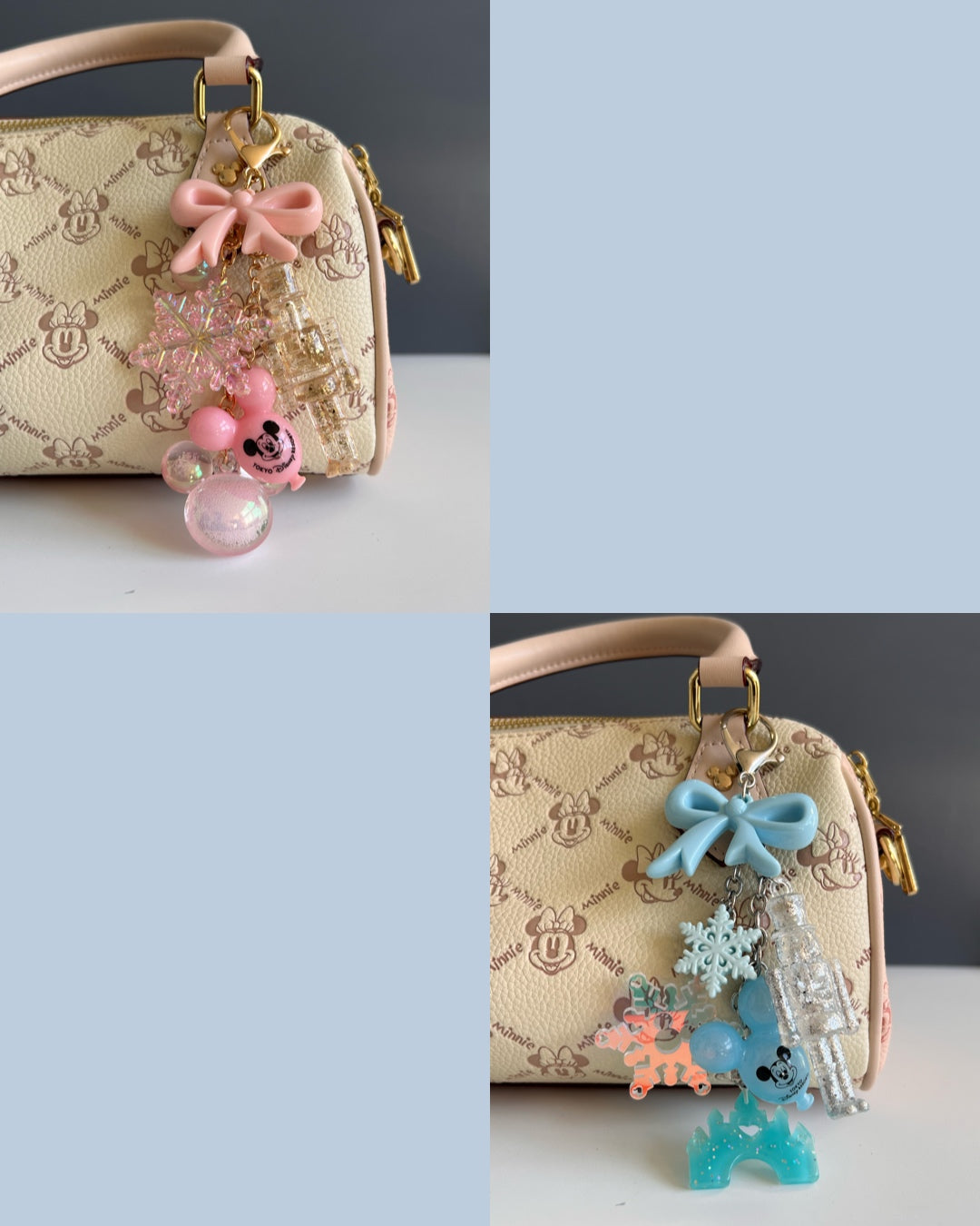 Pink and Blue Christmas Bag Charms PREORDER