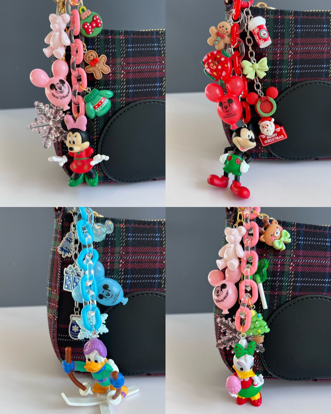 Christmas Character Bag Charm Colored Chains